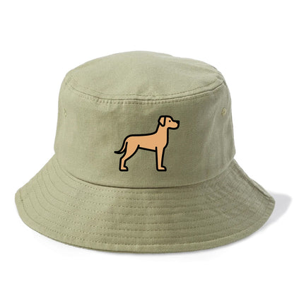 Great Dane - Fawn colored flat side profile - Bucket Hat - Army Green