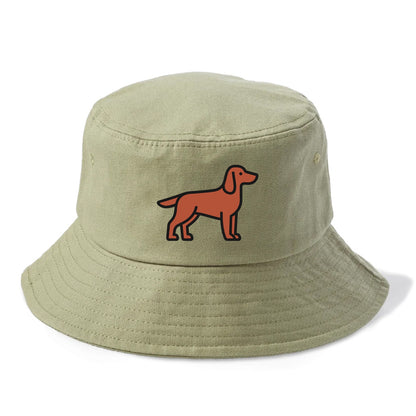 Irish Setter - Red/chestnut flat side profile - Bucket Hat - Army Green
