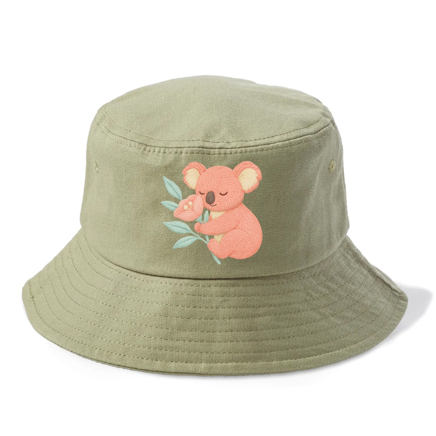 Coral Koala - Bucket Hat - Army Green