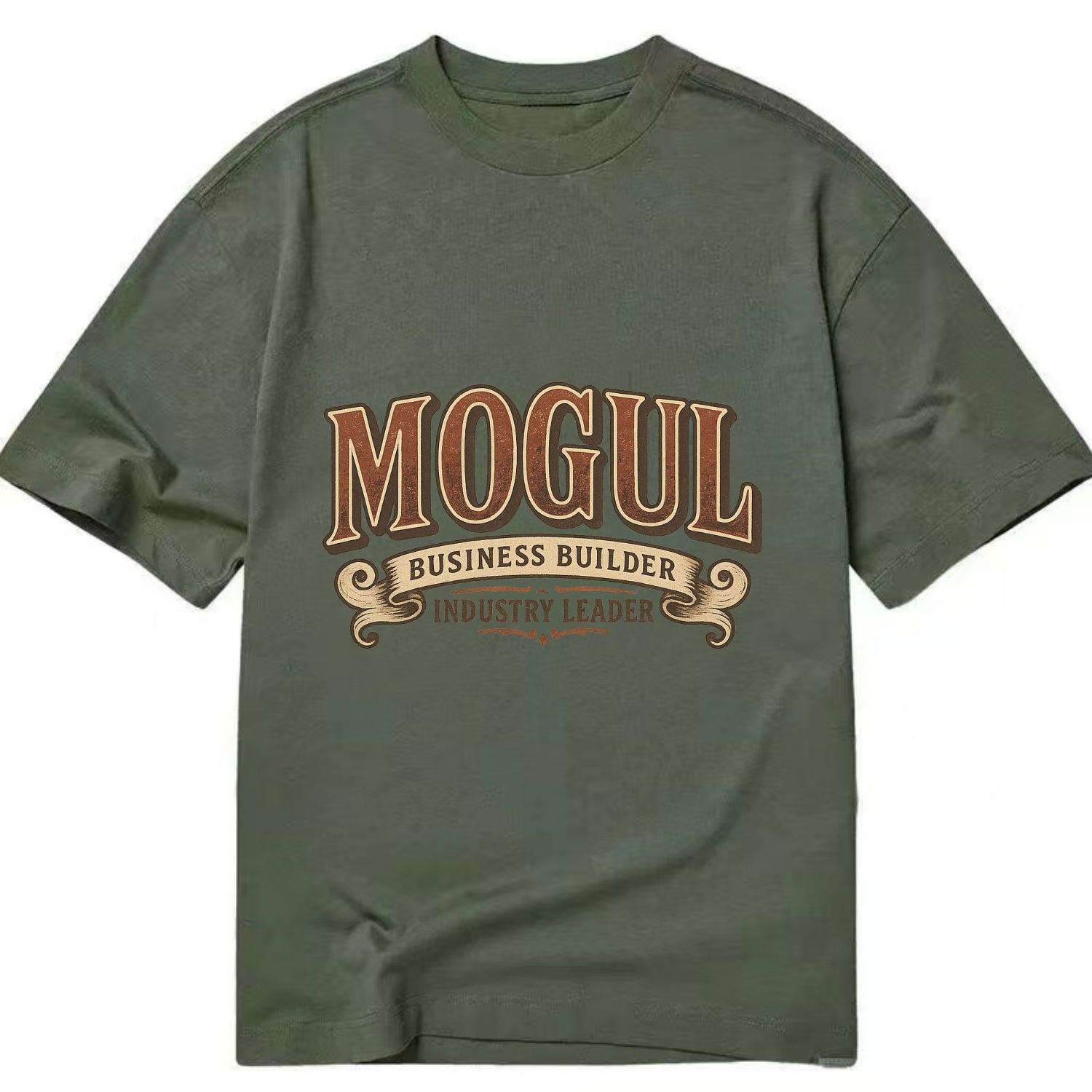 Bold typography design - "MOGUL" - business builder, industry leader - Classic T-shirt - Army Green