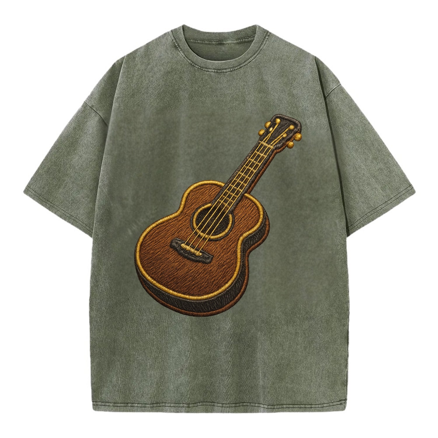 Vintage Guitar  - Vintage T-shirt - Army Green