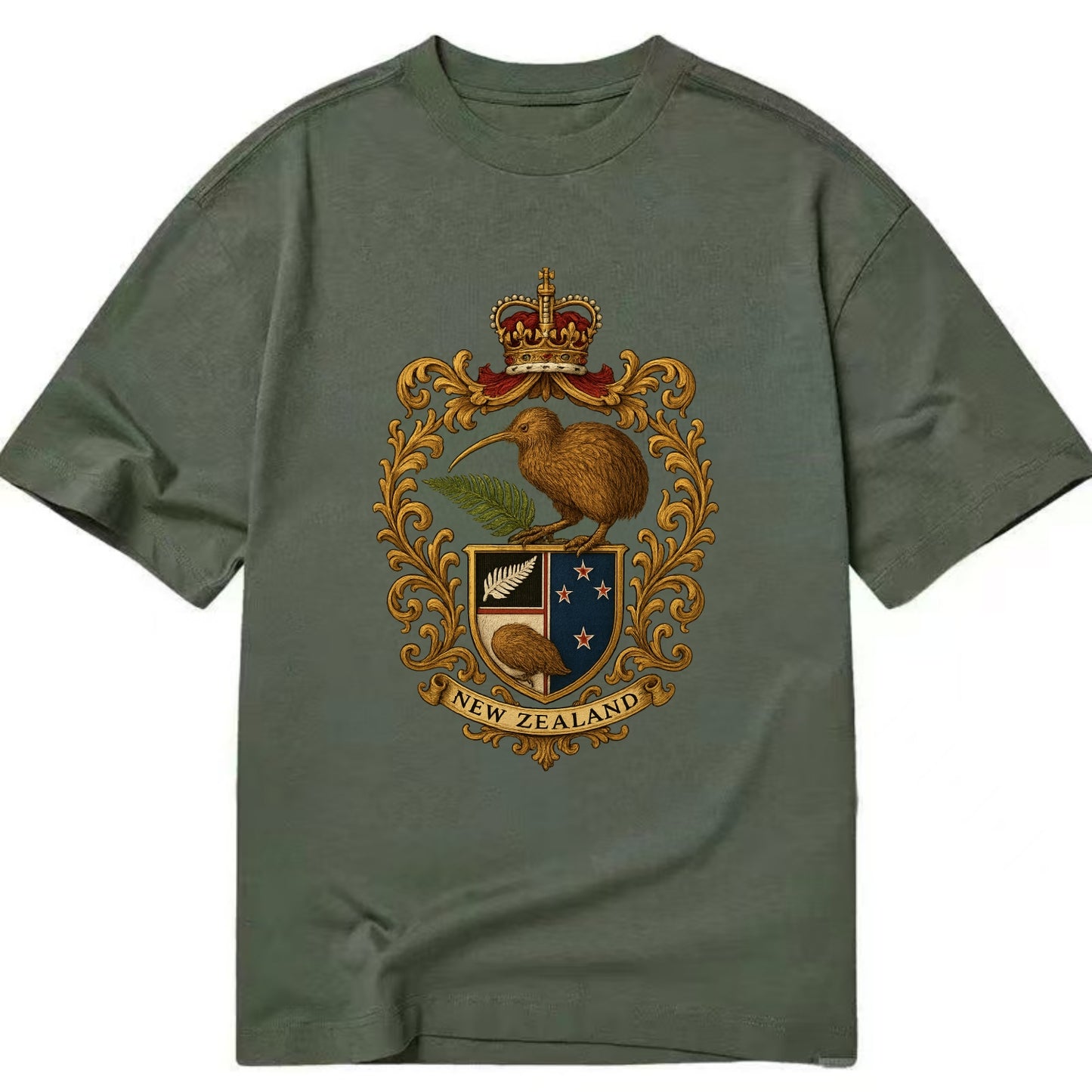 New Zealand Kiwi Emblem  - Classic T-shirt - Army Green