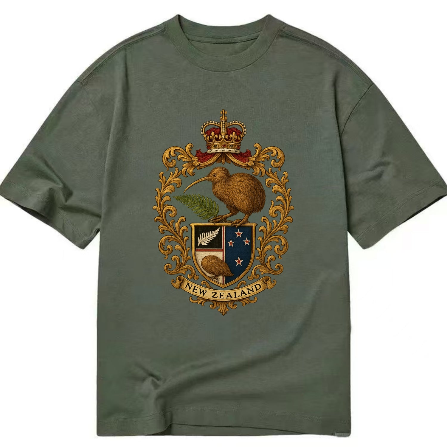 New Zealand Kiwi Emblem  - Classic T-shirt - Army Green