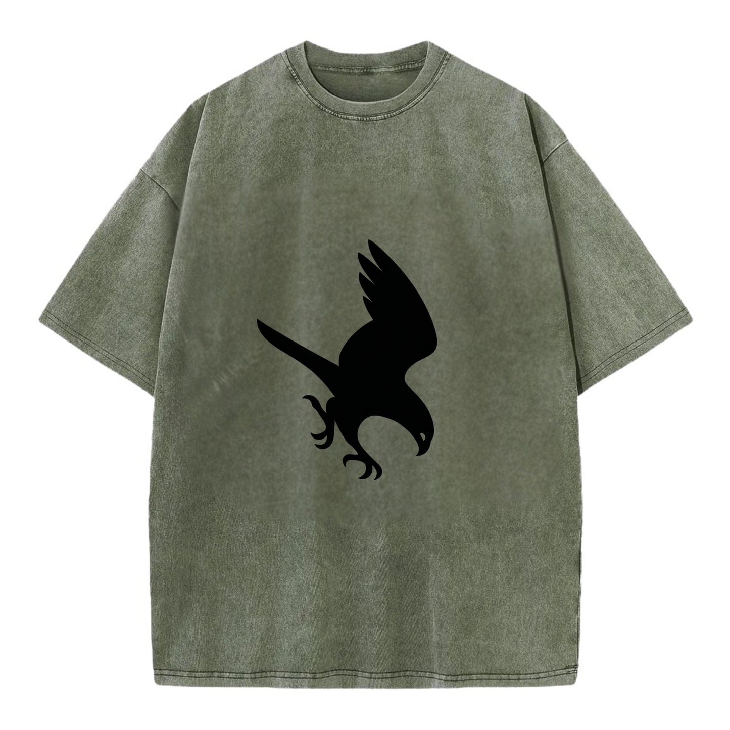 Hawk diving for prey - Vintage T-shirt - Army Green