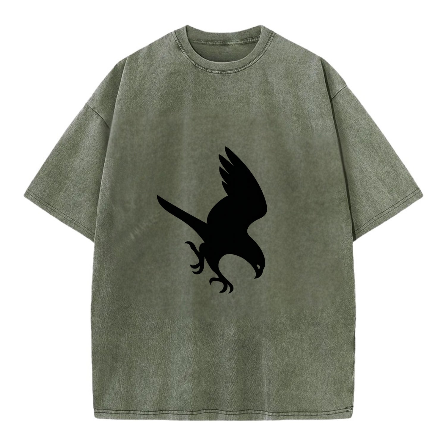 Hawk diving for prey - Vintage T-shirt - Army Green