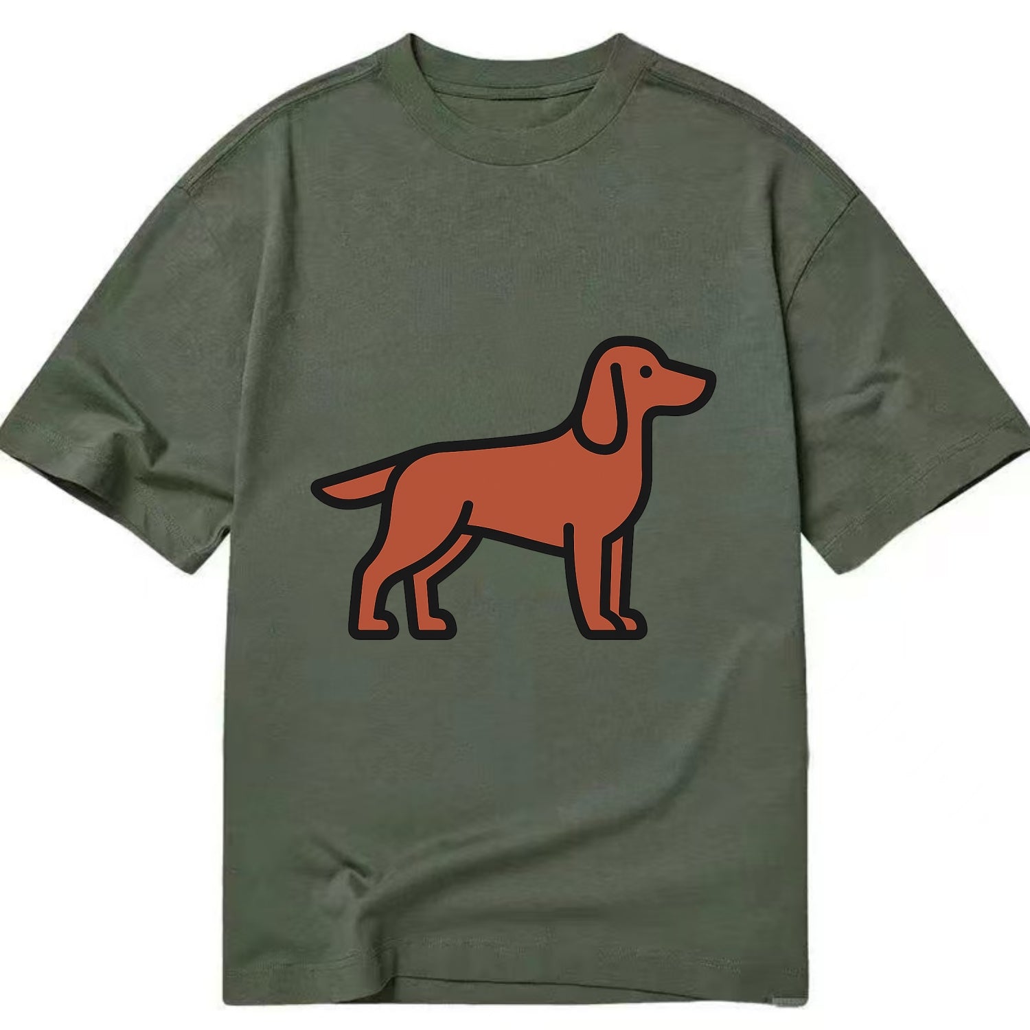 Irish Setter - Red/chestnut flat side profile - Classic T-shirt - Army Green