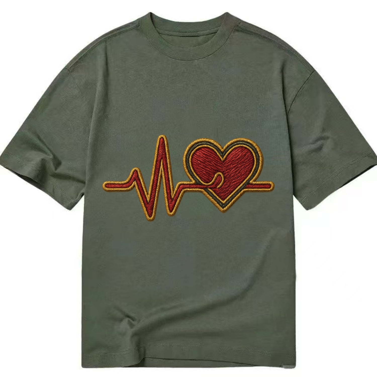 Heartbeat Line  - Classic T-shirt - Army Green