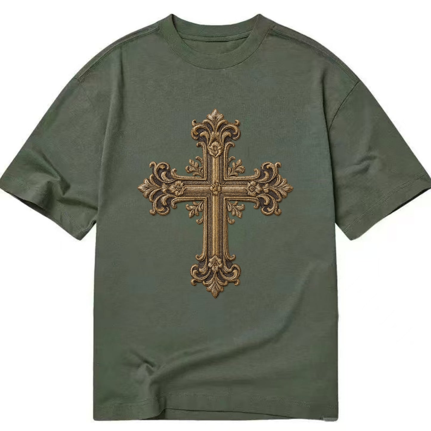 Victorian Cross  - Classic T-shirt - Army Green