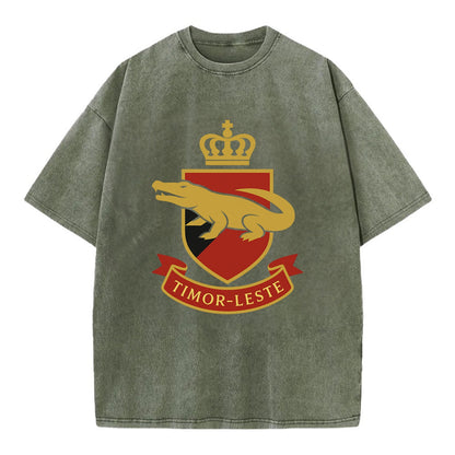 Timor-Leste Royal Logo  - Vintage T-shirt - Army Green