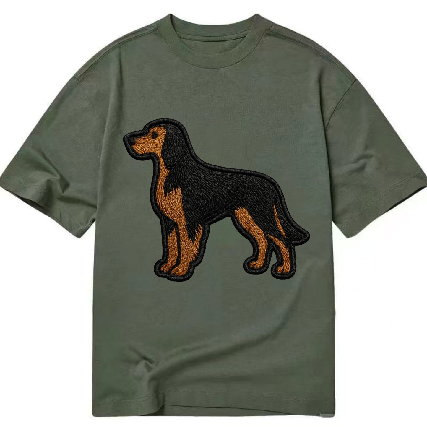 Gordon Setter - Modern setter silhouette - Classic T-shirt - Army Green