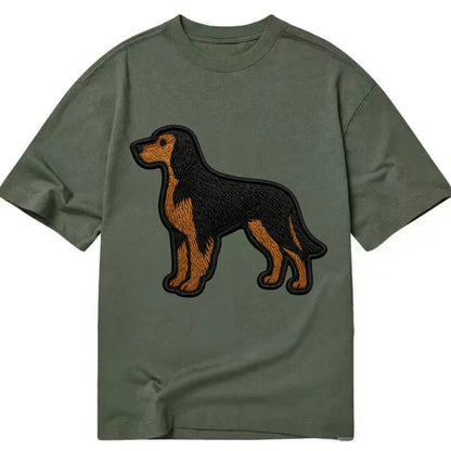 Gordon Setter - Modern setter silhouette - Classic T-shirt - Army Green