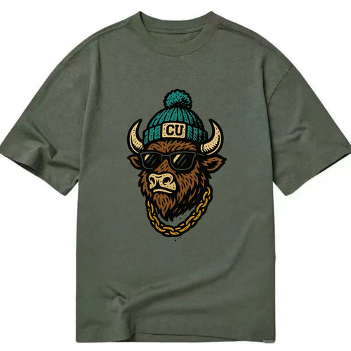 Boulder Ralphie wearing Colorado beanie with CU patch - Classic T-shirt