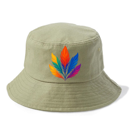Phoenix Feathers - Each feather a differ - Bucket Hat - Army Green