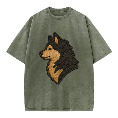 Finnish Lapphund - Modern Arctic breed l - Vintage T-shirt - Army Green