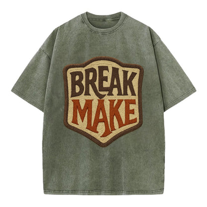 BREAK;MAKE THE RULES Rebel Red Snapback - Vintage T-shirt - Army Green