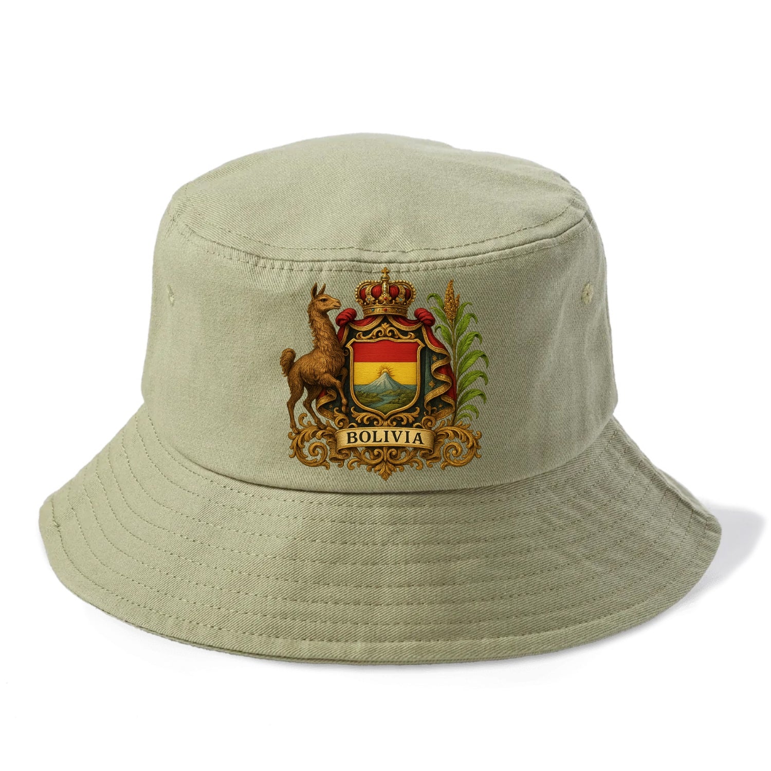 Bolivia Royal Logo  - Bucket Hat - Army Green