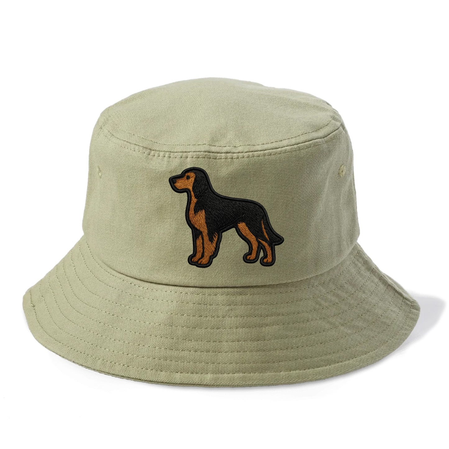 Gordon Setter - Modern setter silhouette - Bucket Hat - Army Green
