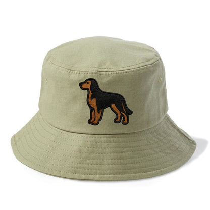 Gordon Setter - Modern setter silhouette - Bucket Hat - Army Green