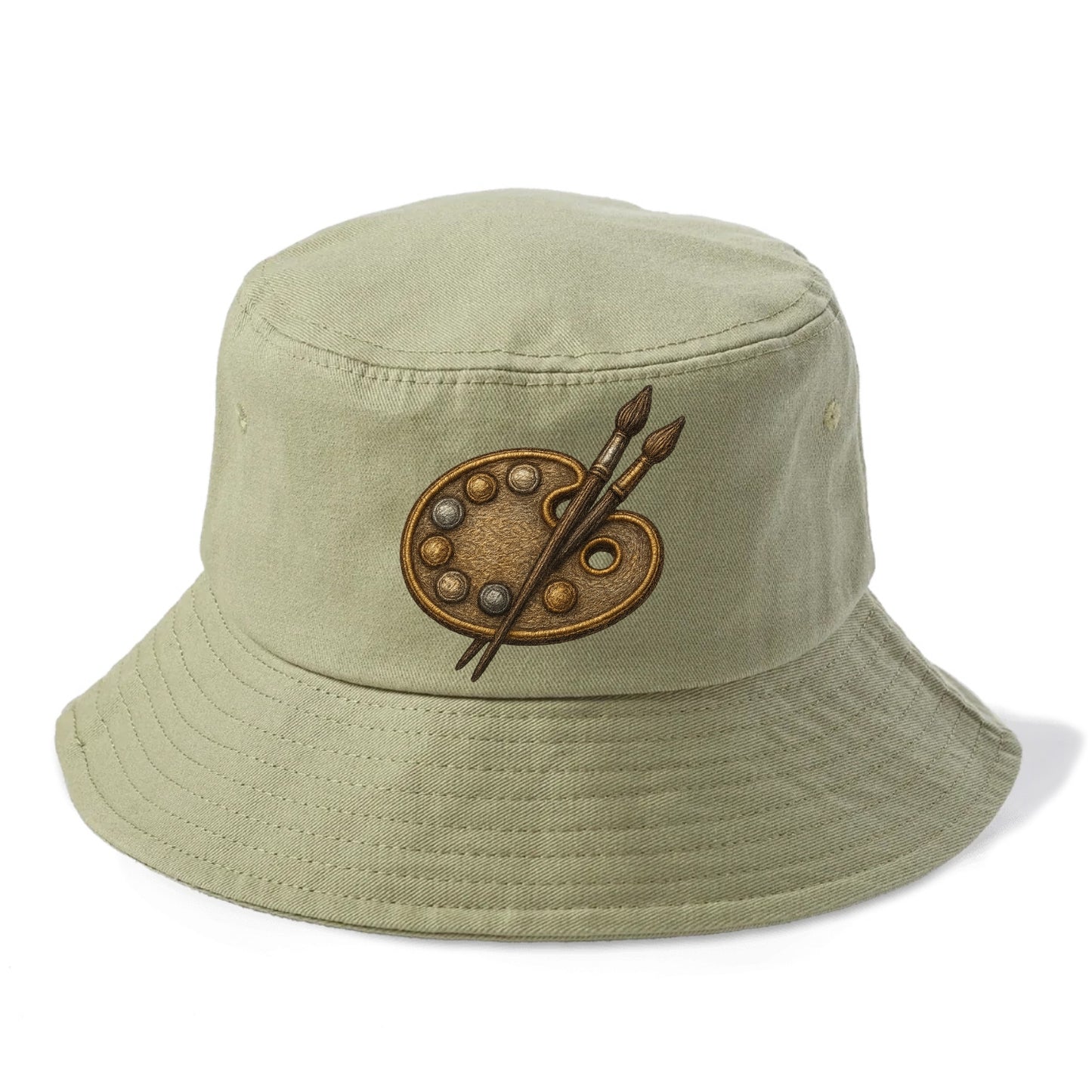 Artist palette with brushes - painter emblem - Bucket Hat - Army Green