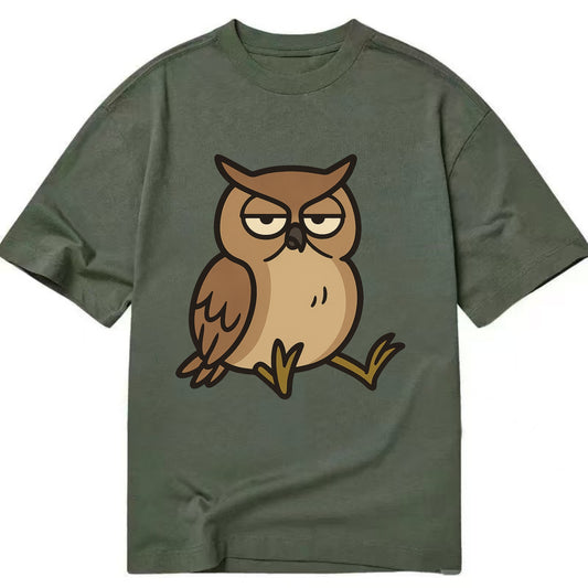 The Owl Judging Silently - Classic T-shirt - Army Green