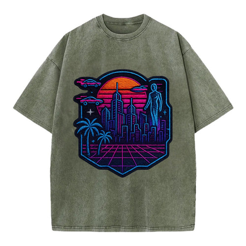 Cyberpunk City - Vintage T-shirt