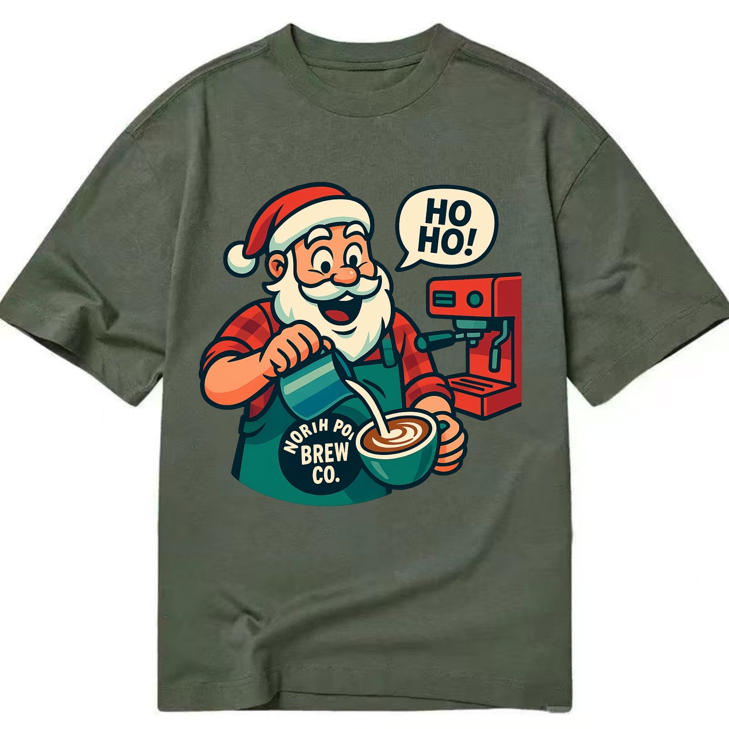 Santa Barista - Classic T-shirt - Army Green