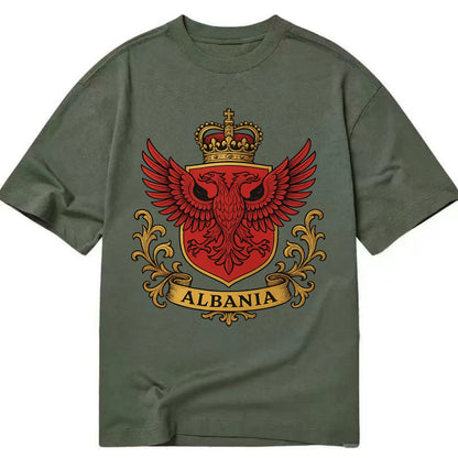 Albania Heritage Badge  - Classic T-shirt - Army Green
