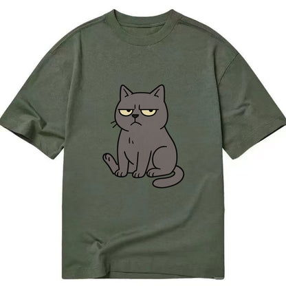 The Cat Judging Silently - Classic T-shirt - Army Green