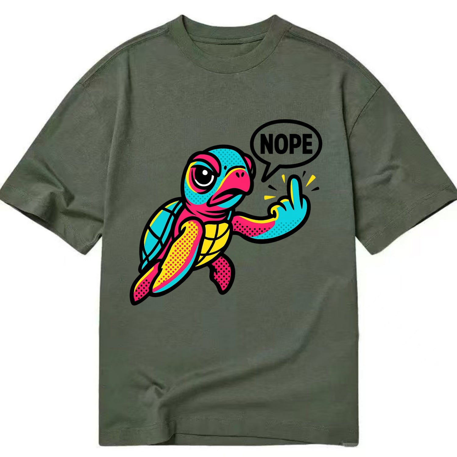 baby sea turtle swimming gracefully, one flipper extended sassily - Classic T-shirt - Army Green
