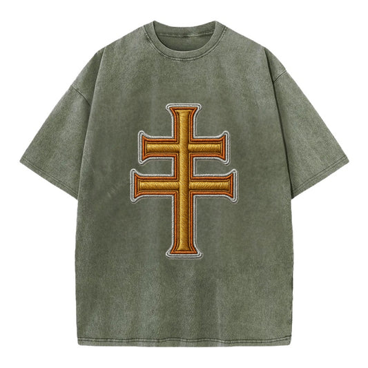 Patriarchal Cross - Vintage T-shirt - Army Green