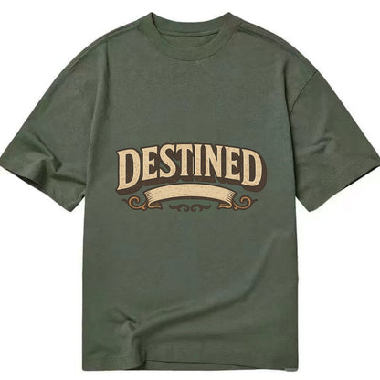 Bold typography design - "DESTINED" - fated for greatness - Classic T-shirt - Army Green