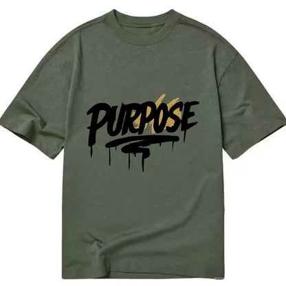 Bold typography design - "PURPOSE" - reason for being - Classic T-shirt - Army Green