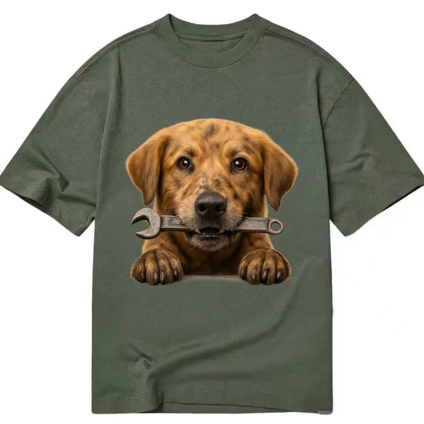 Mechanic Dog  - Classic T-shirt - Army Green