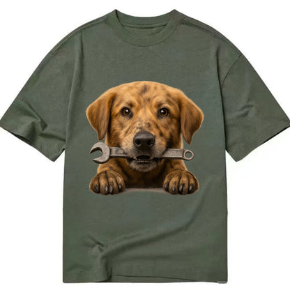 Mechanic Dog  - Classic T-shirt - Army Green