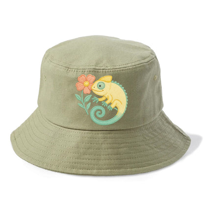 Yellow Chameleon - Bucket Hat - Army Green