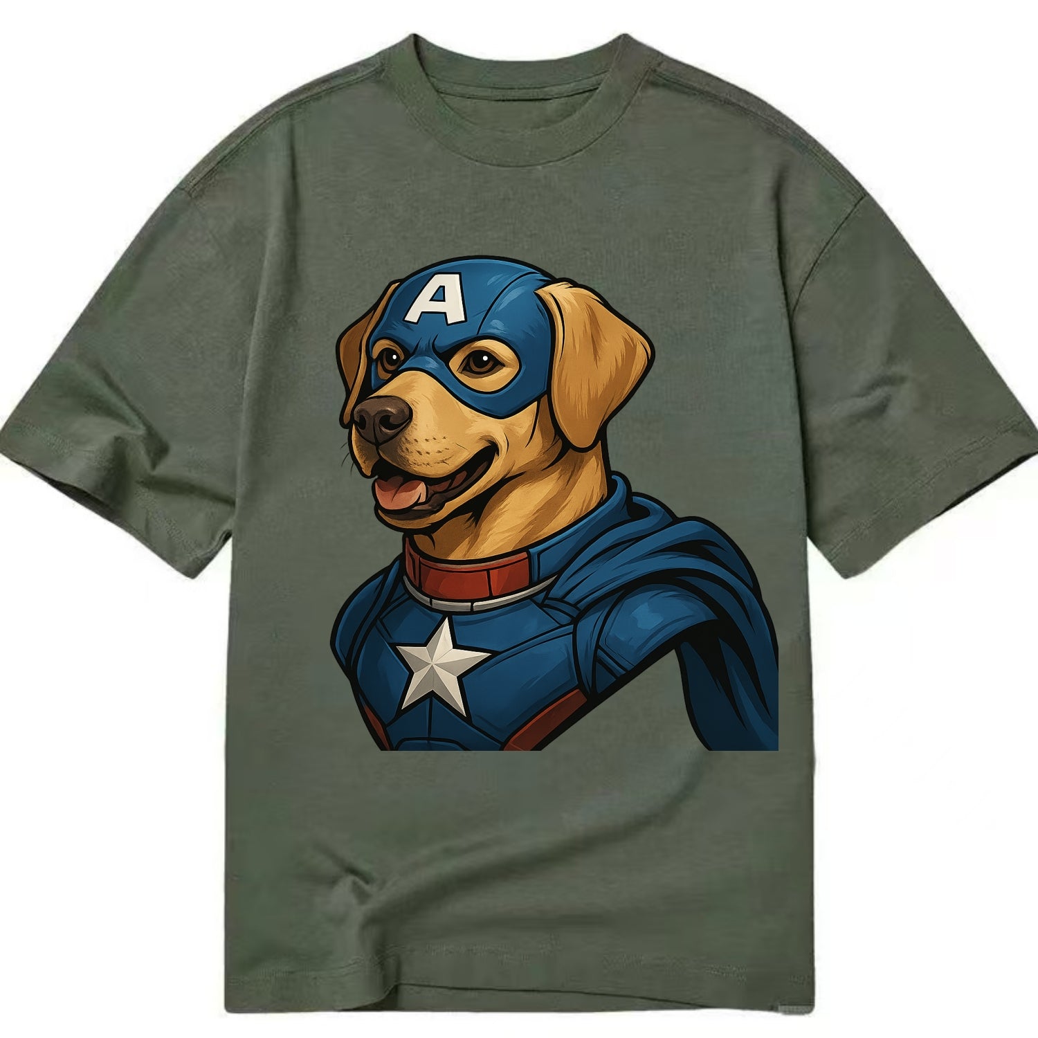 Labrador Patriotic Hero  - Classic T-shirt - Army Green