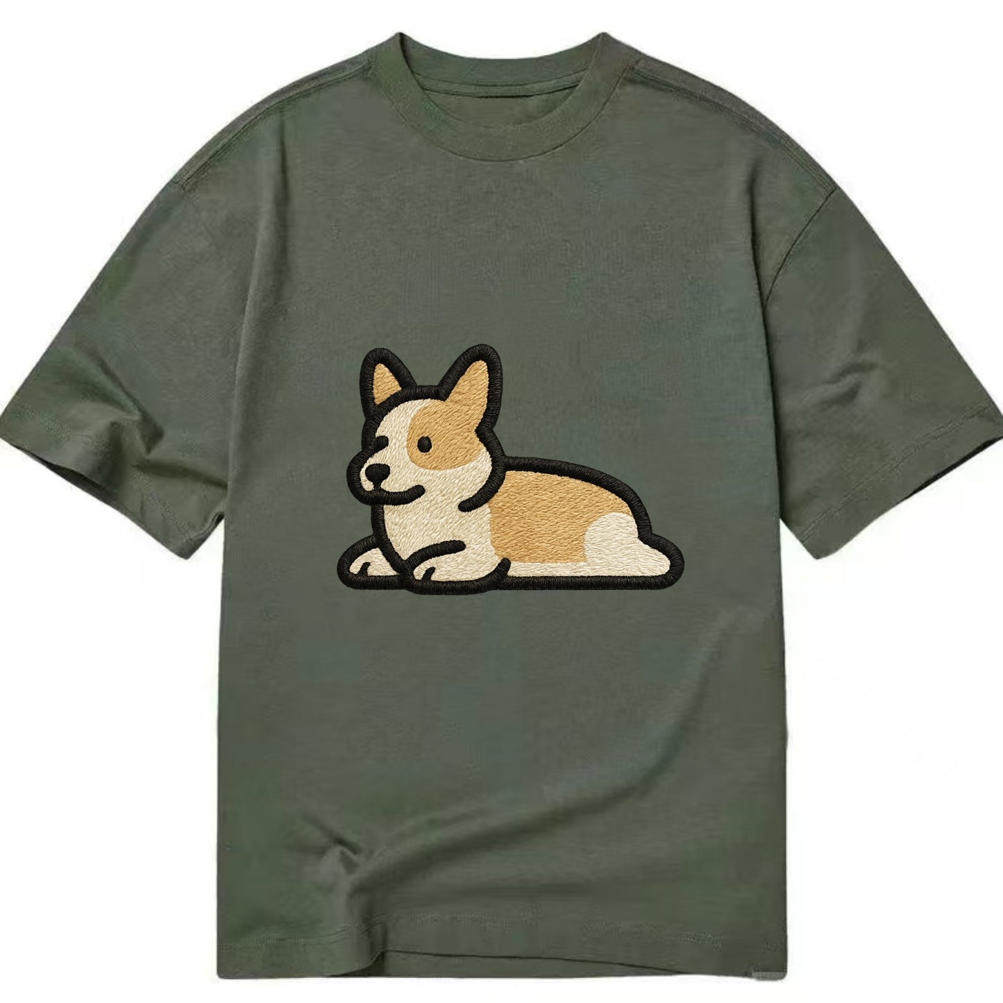 Corgi - Sploot lying position - Classic T-shirt - Army Green