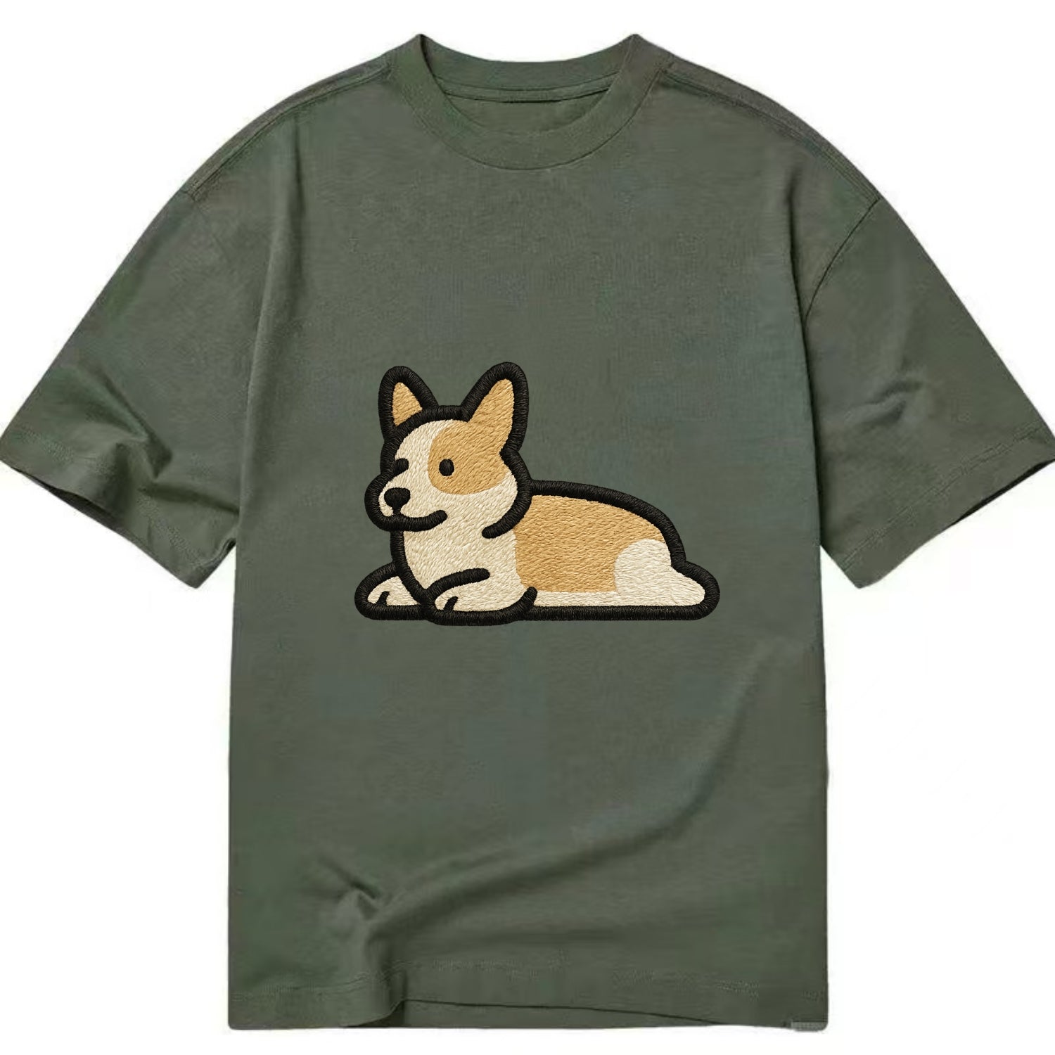 Corgi - Sploot lying position - Classic T-shirt - Army Green