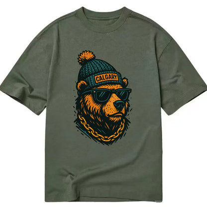 Calgary Grizzly Bear wearing Calgary bea - Classic T-shirt - Army Green