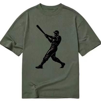 Baseball batter in full swing - Classic T-shirt - Army Green