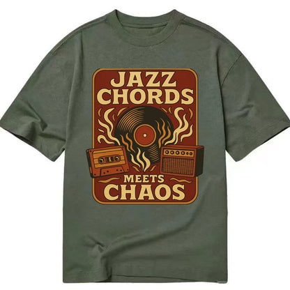 Jazz chords with hyperpop energy - "Jazz Meets Chaos" - unexpected fusion - Classic T-shirt - Army Green