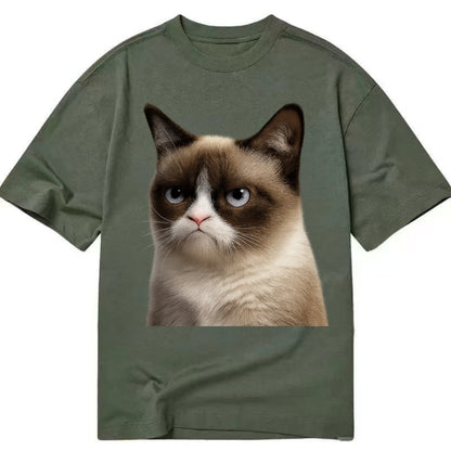 Grumpy Cat Expression  - Classic T-shirt - Army Green