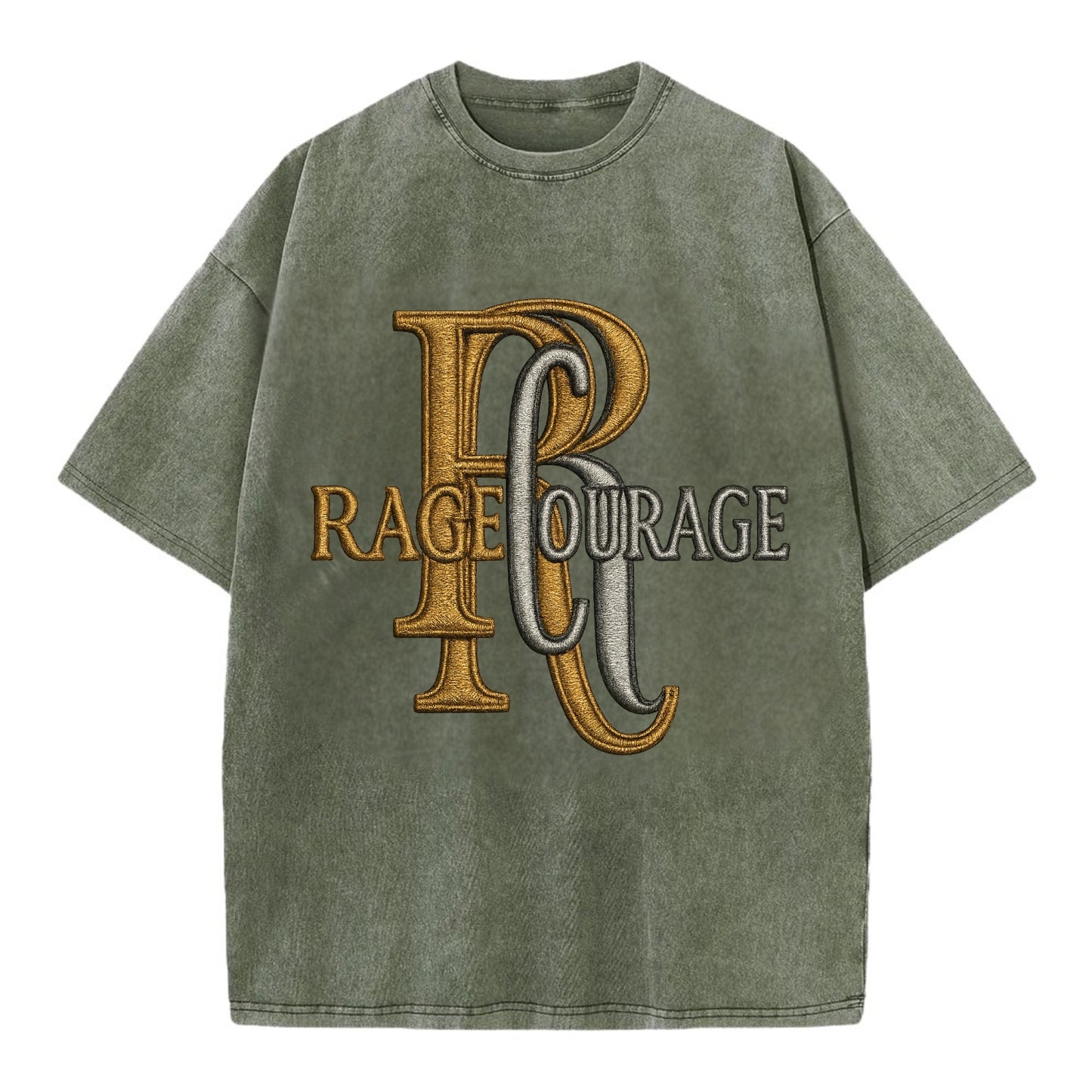 RAGE;COURAGE MODE Warrior Green Hat - Vintage T-shirt - Army Green
