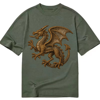Dragon Silhouette  - Classic T-shirt - Army Green