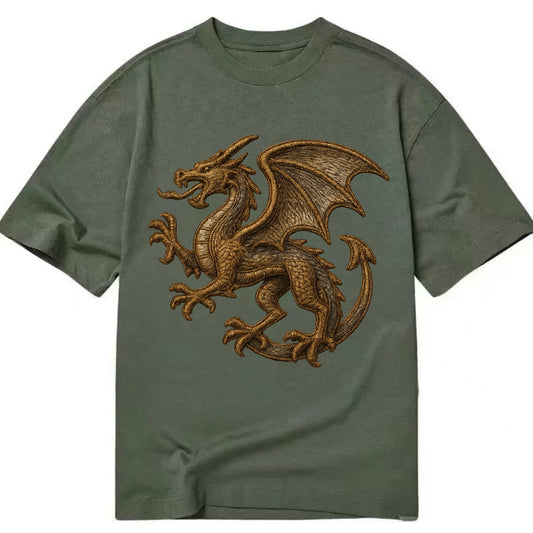 Dragon Silhouette  - Classic T-shirt - Army Green