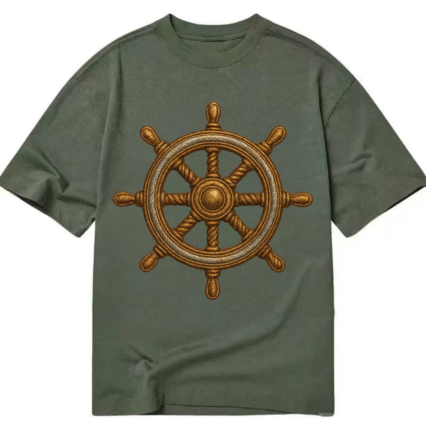 Ship's Wheel  - Classic T-shirt - Army Green