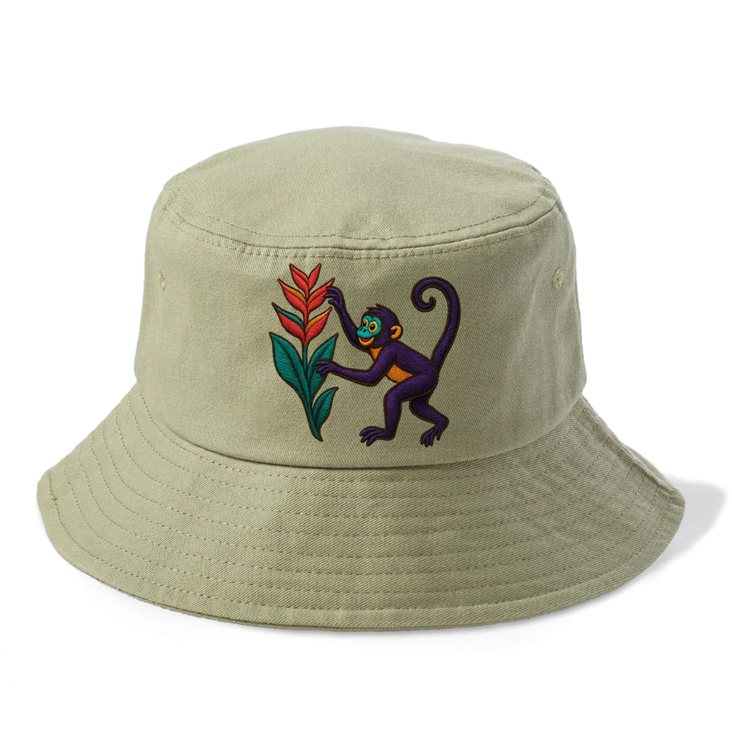 Spider Monkey - Bucket Hat - Army Green