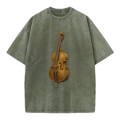 Acoustic Bass  - Vintage T-shirt - Army Green