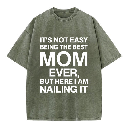 It's not easy being the best HUSBAND ever, but here I am nailing it - Vintage T-shirt - Army Green