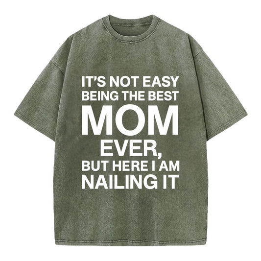 It's not easy being the best HUSBAND ever, but here I am nailing it - Vintage T-shirt - Army Green